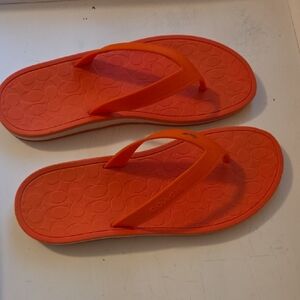 Coach Vibrant Orange Sandals